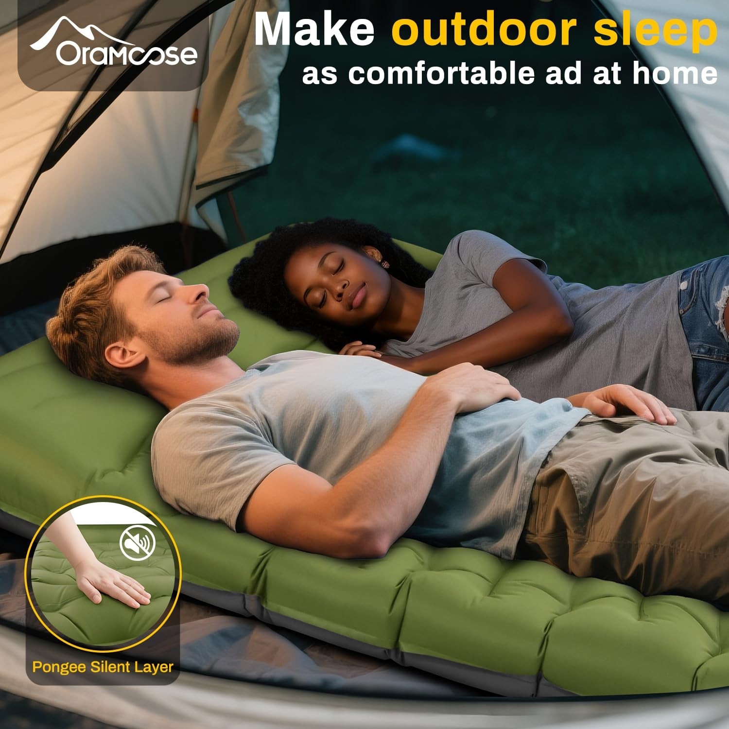 Double Sleeping Pad, Extra Thick 6 Inch Sleeping Pad for Camping 2 Person wit…