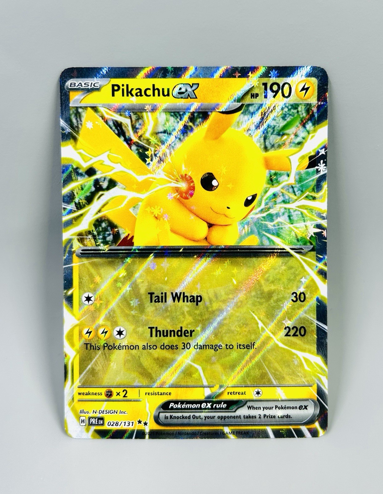 Pokemon PIKACHU EX 028/131 – S&V PRISMATIC EVOLUTIONS RARE HOLO ENGLISH – NM
