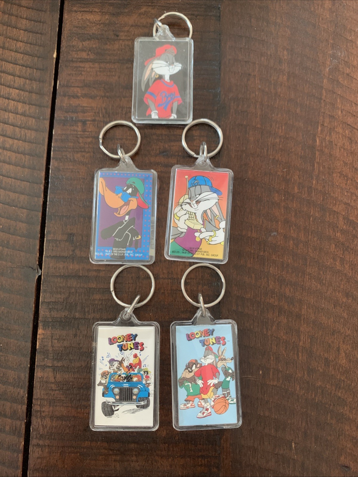 Looney Tunes Keychains Lot Of 5 Bugs Bunny Daffy Duck New Old Stock Vintage WB