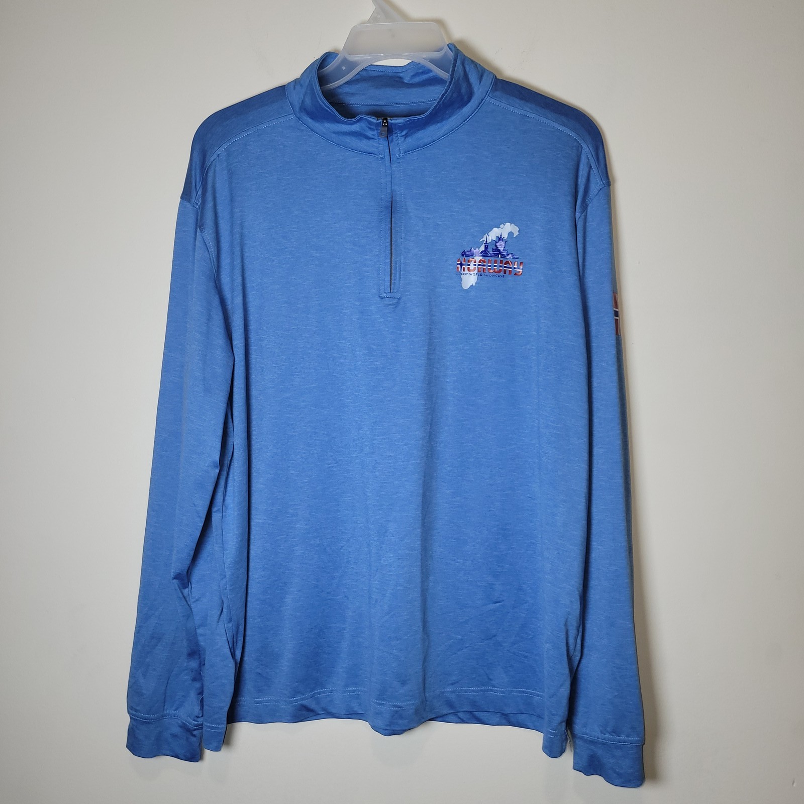 Disney Parks Epcot World Showcase Norway Blue 1/4 Zip Pullover Shirt XL Adult