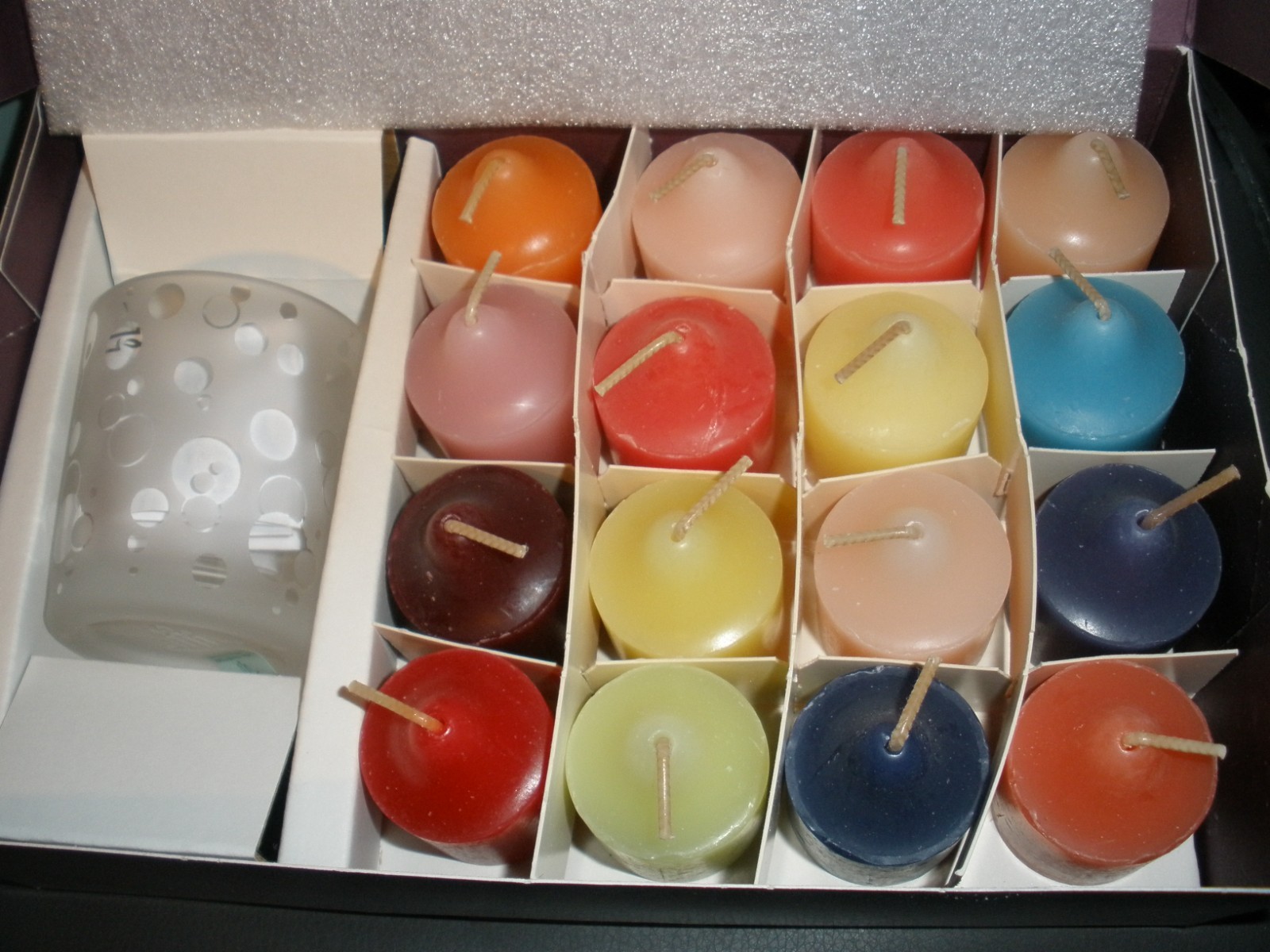 NEW PartyLite 35th Anniversary 2008 Multicolor Ball Candle Set w/ Holder15 Pack