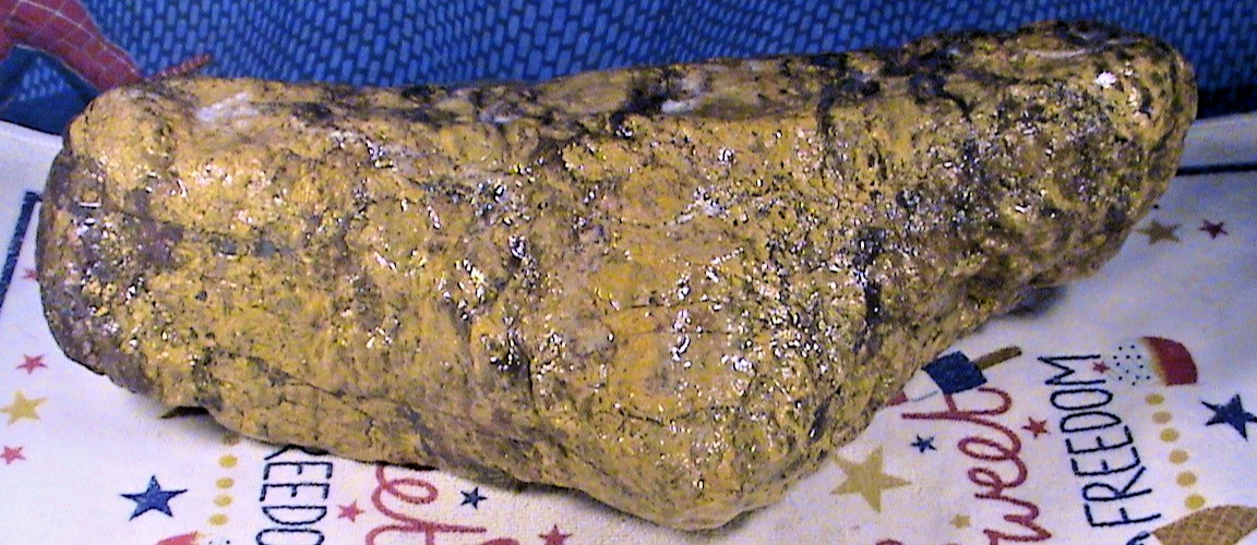 California Golden Leaf Chalcopyrite Jasper Boulder #R460, Rock, 28 LBS, 10 OZ