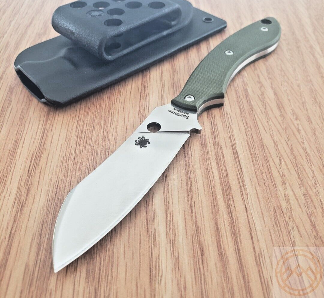 Spyderco Stok Fixed Knife 3″ 8Cr13MoV Steel Drop Point Blade Peel-Ply G10 Handle