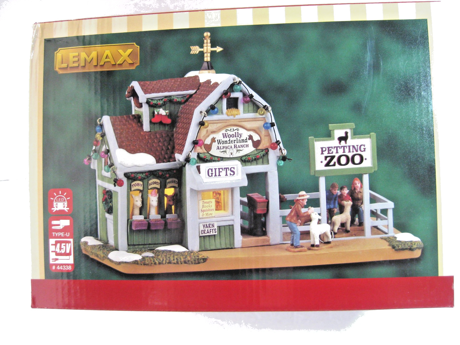 LEMAX #45239 WOOLLY WONDERLAND ALPACA RANCH LIGHTED BUILDING NEW IN BOX