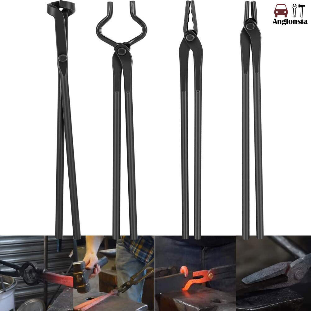 Blacksmith Tongs Set Knife Making Forge Tongs for Bladesmithing & Blacksmithing