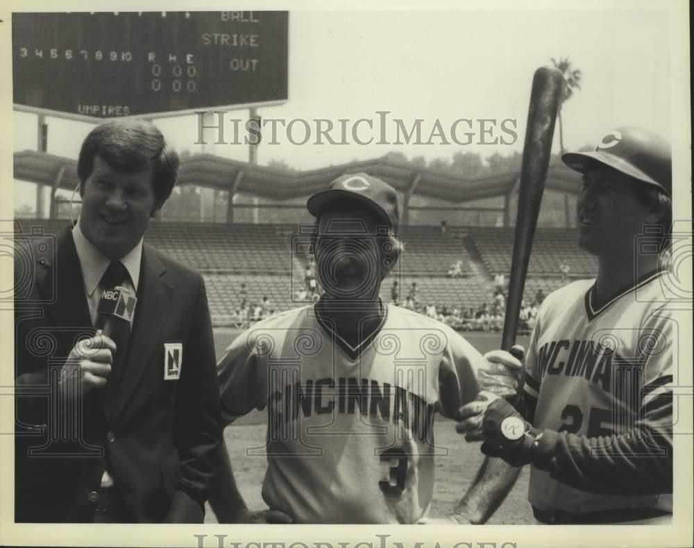 1980 Press Photo Tony Kubek with Cincinnati’s John McNamara and Ray Knight