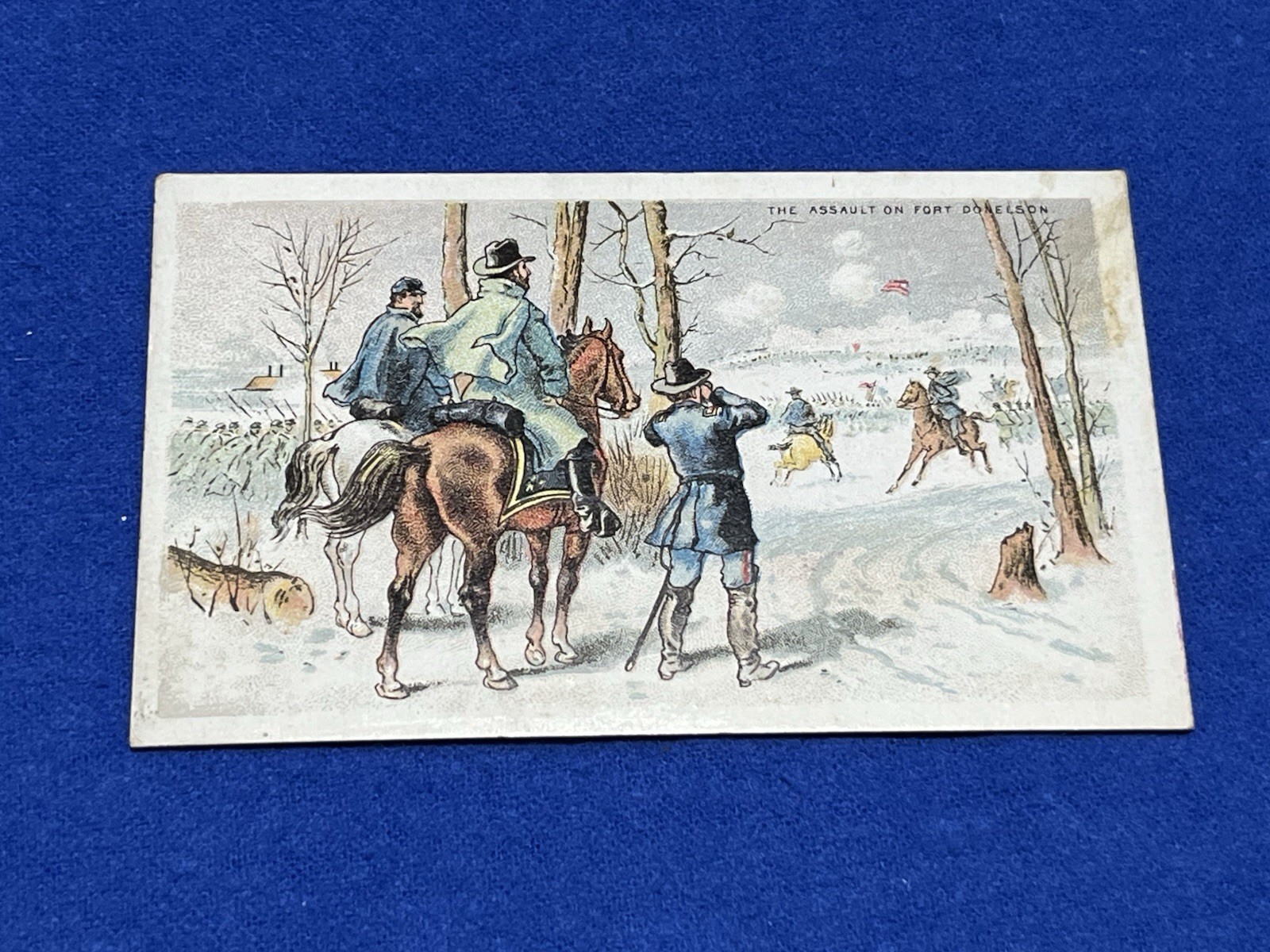 N99 Battle Scenes Assault On Fort Donelson Non Sports Tobacco Card Low Grade,