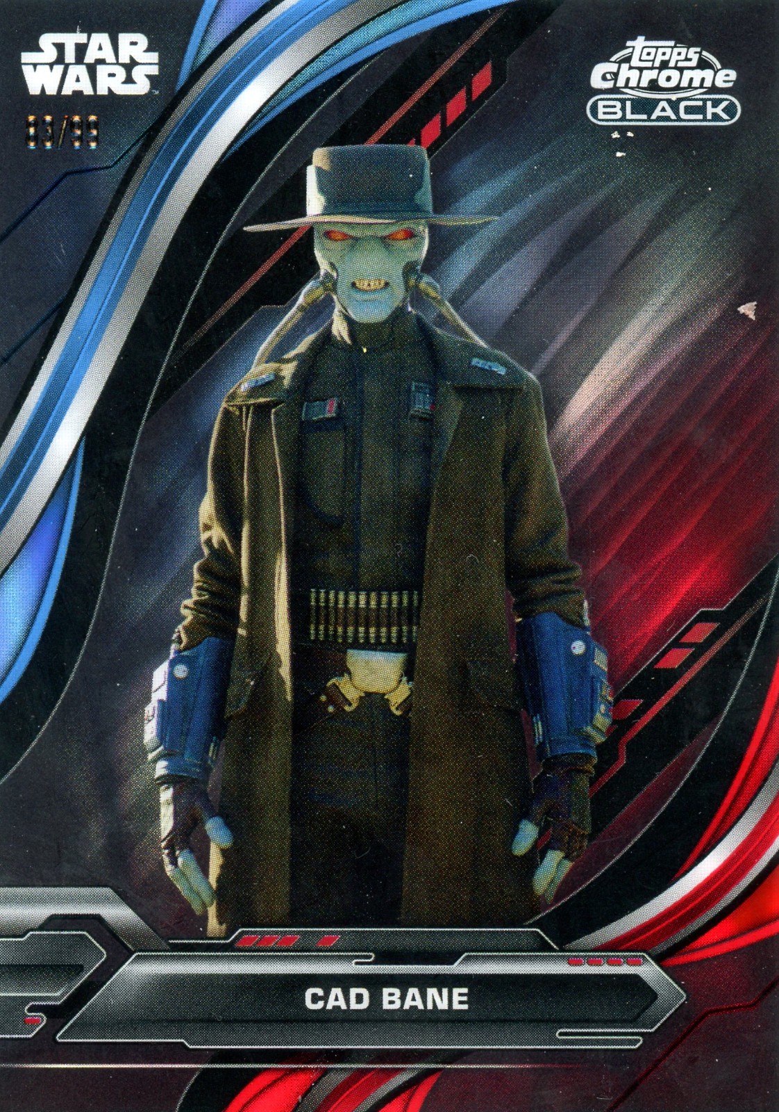 2024 Topps Chrome Black Star Wars BLUE RED LAVA Refractor #87 Cad Bane 83/99