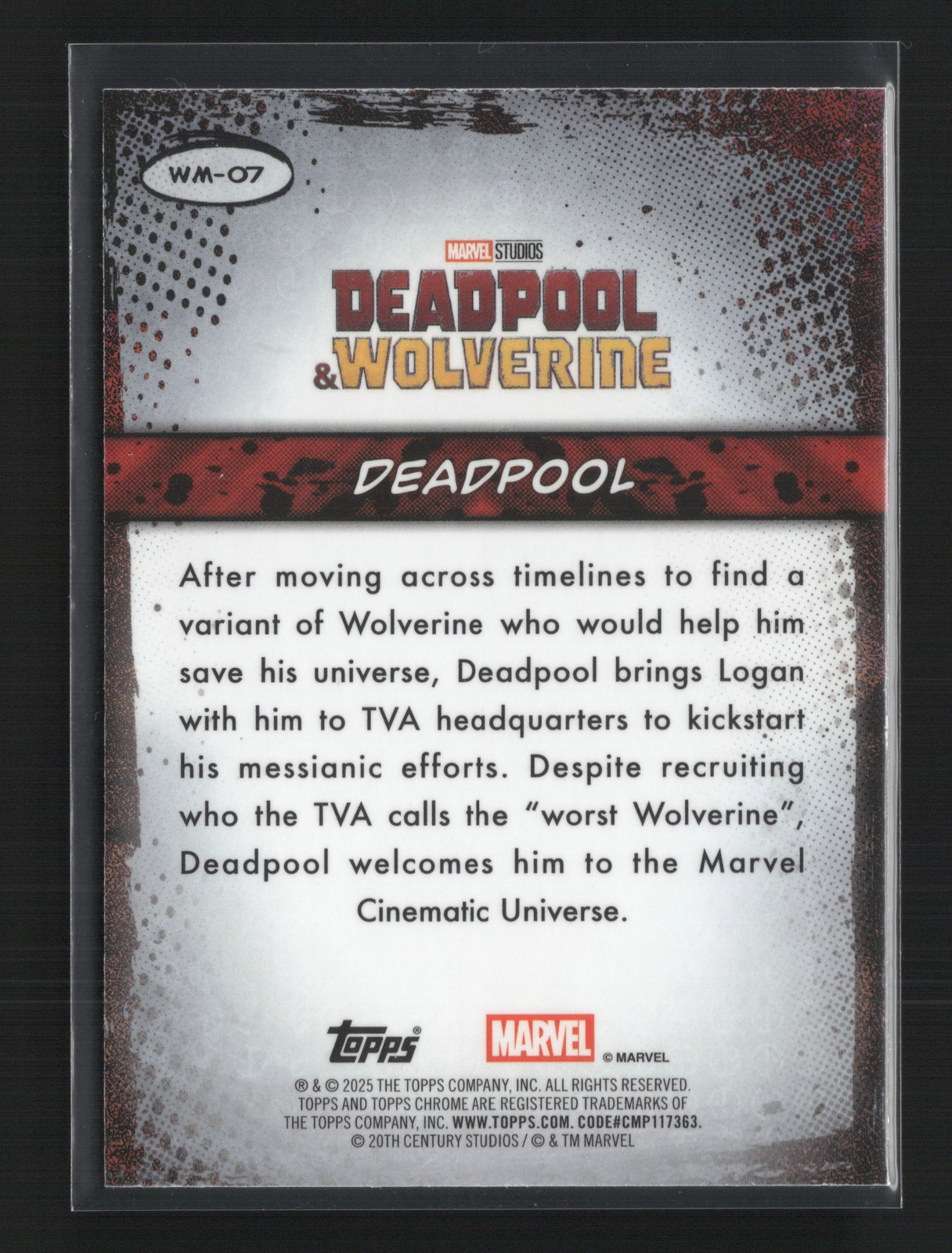 2025 Topps Chrome Marvel Deadpool #WM-07 Welcome to the MCU