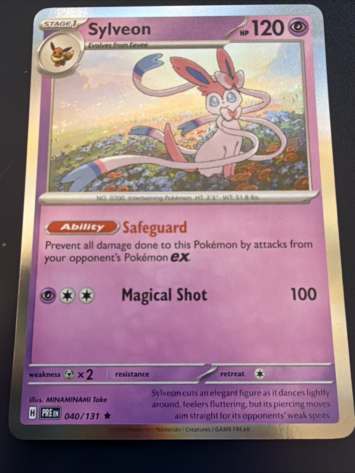 Sylveon 040/131 Rare Prismatic Evolutions Pokemon Holo Near Mint