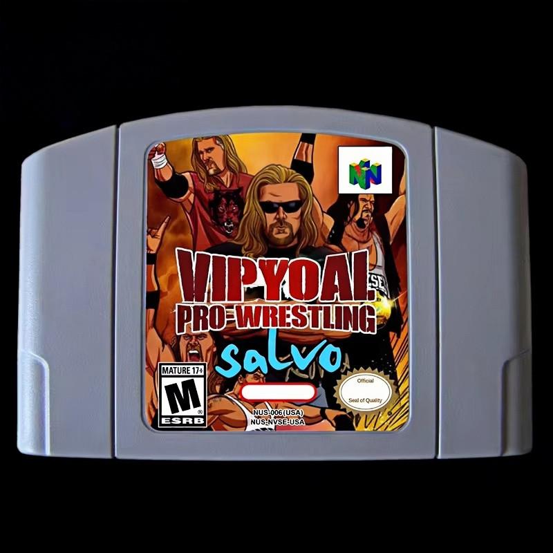 Virtual Pro-Wrestling Salvo Game Cartridge For Nintendo 64 Console Video Game