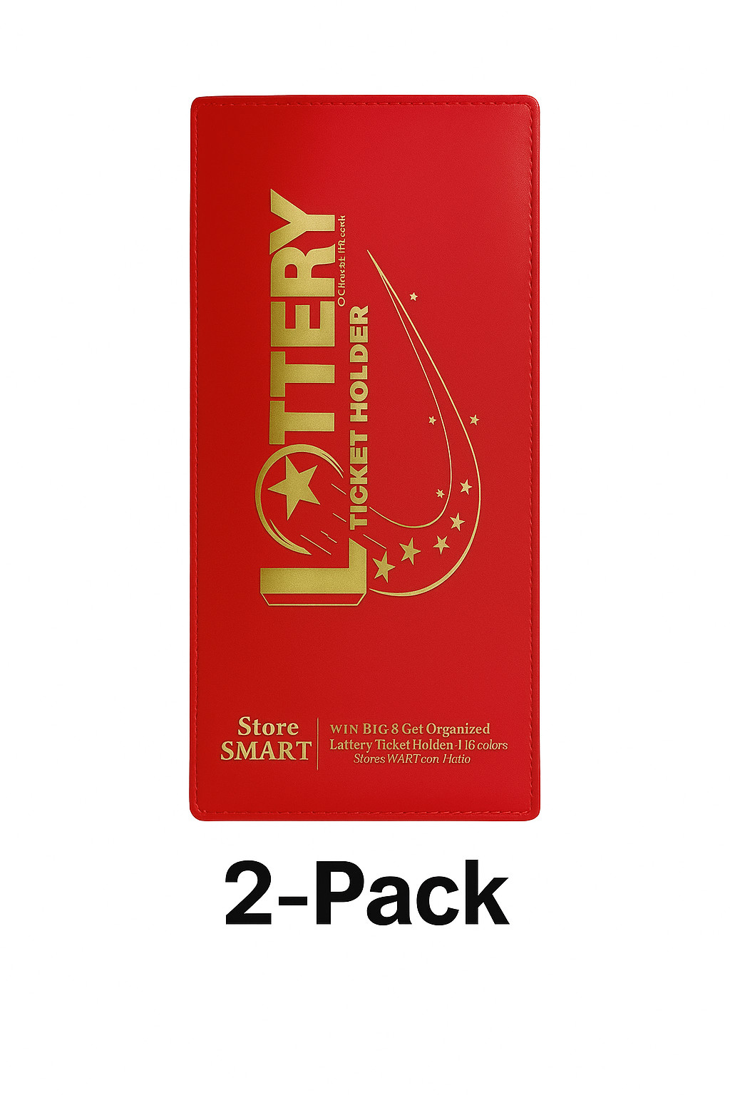Lottery Lotto Ticket Holder 4×9 Dual Pocket Sleeve Red – Made in USA – 2 Pack