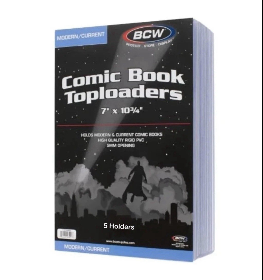 BCW (New) 5 Pack – Comic Book Top Loader – Current/Modern Rigid PVC Holder