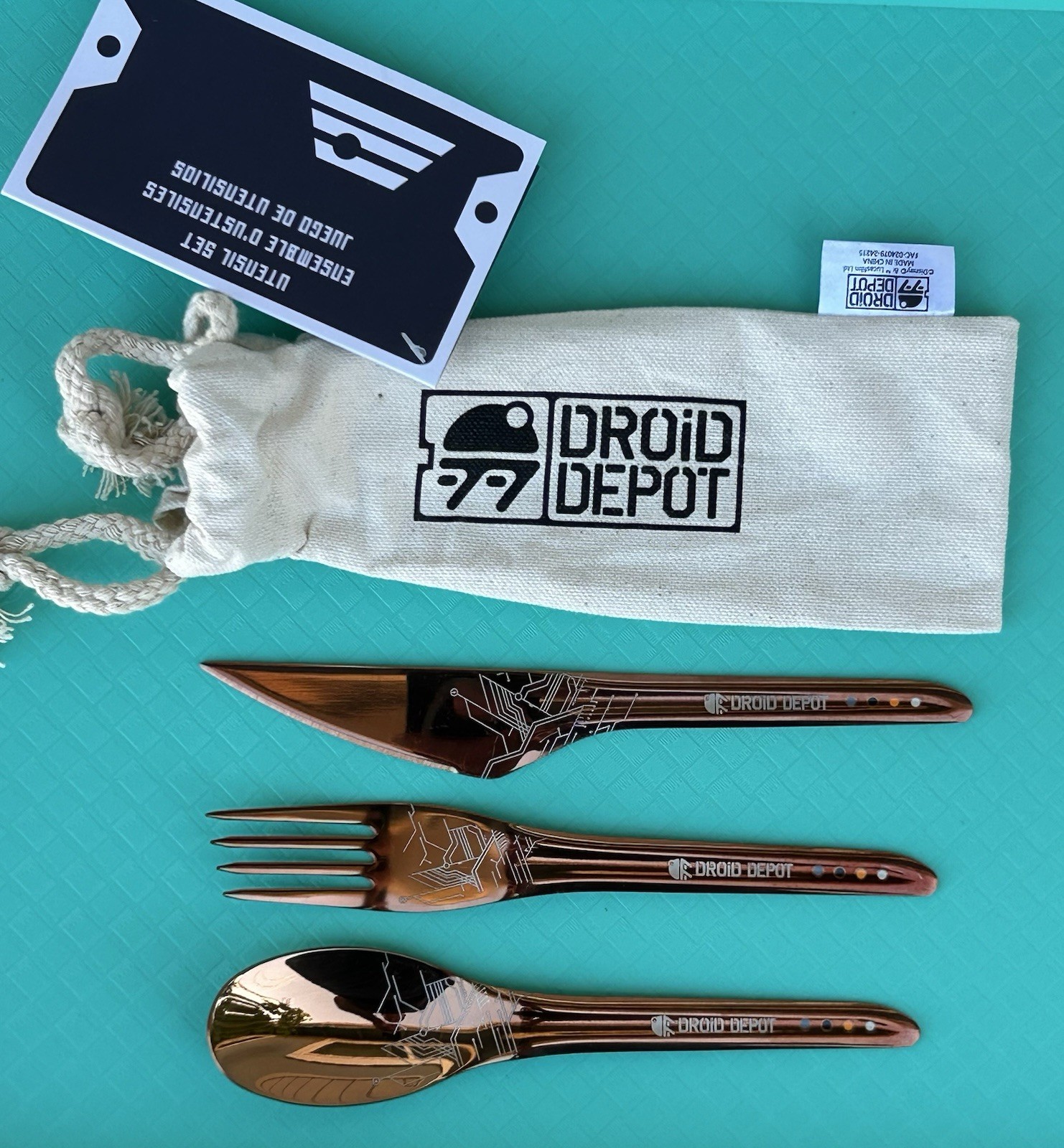 Disney Star Wars Galaxy’s Edge Droid Depot Utensil Set Silverware – New