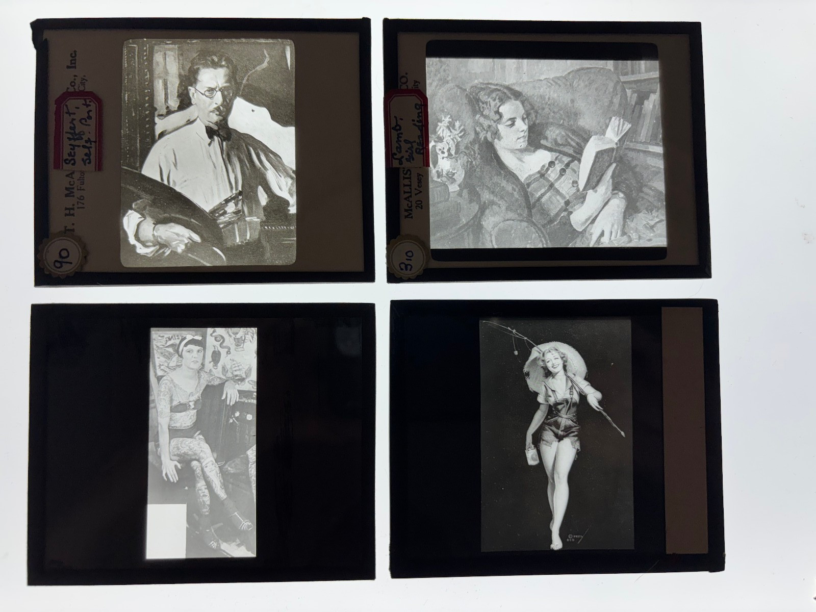 Magic Lantern Slides Lot 6 American Art Seyffert Lamb Manet McAllister 1900s