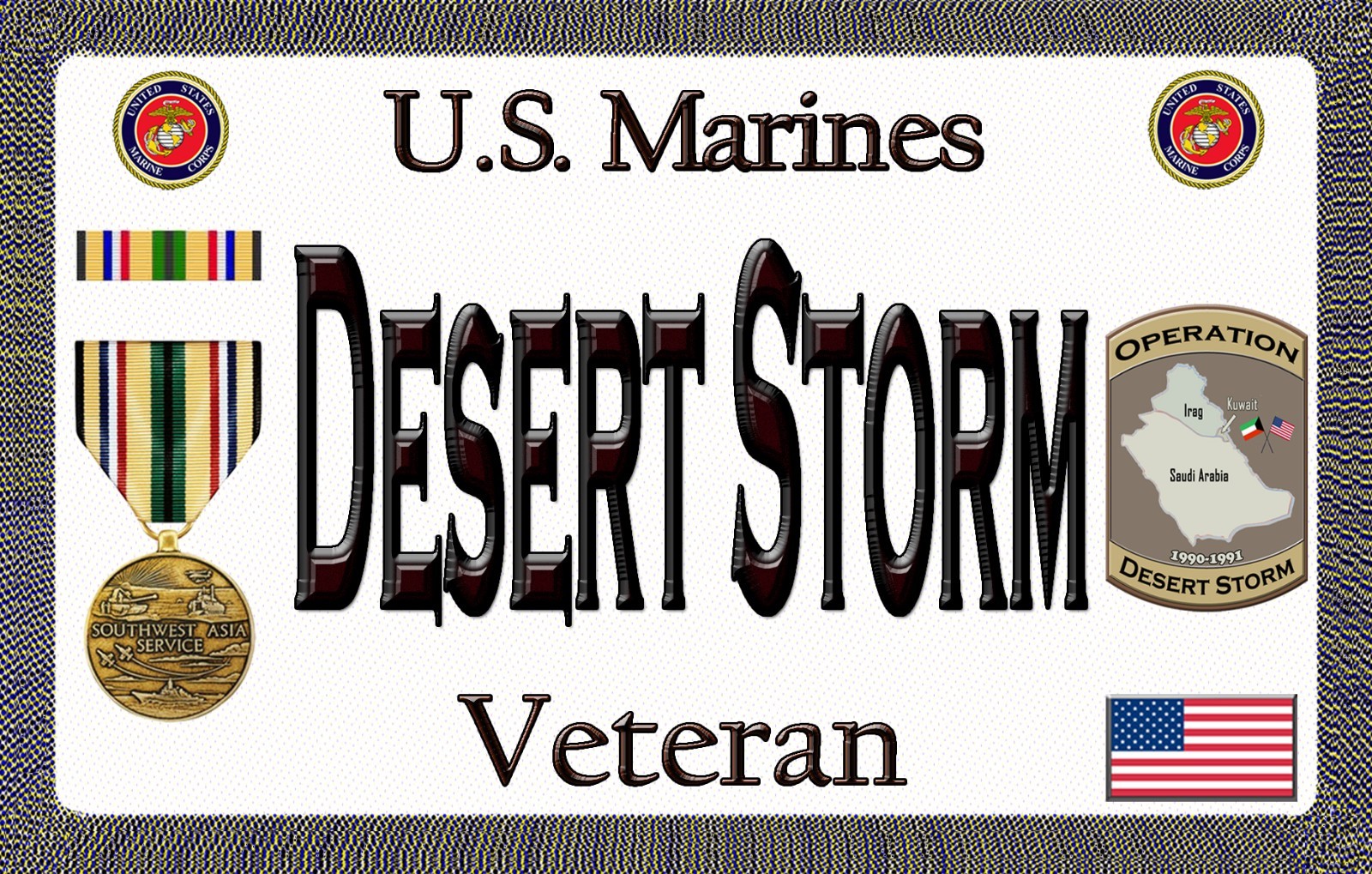 Desert Storm – USMC – Magnetic Car Sign – 6in X 3.75in