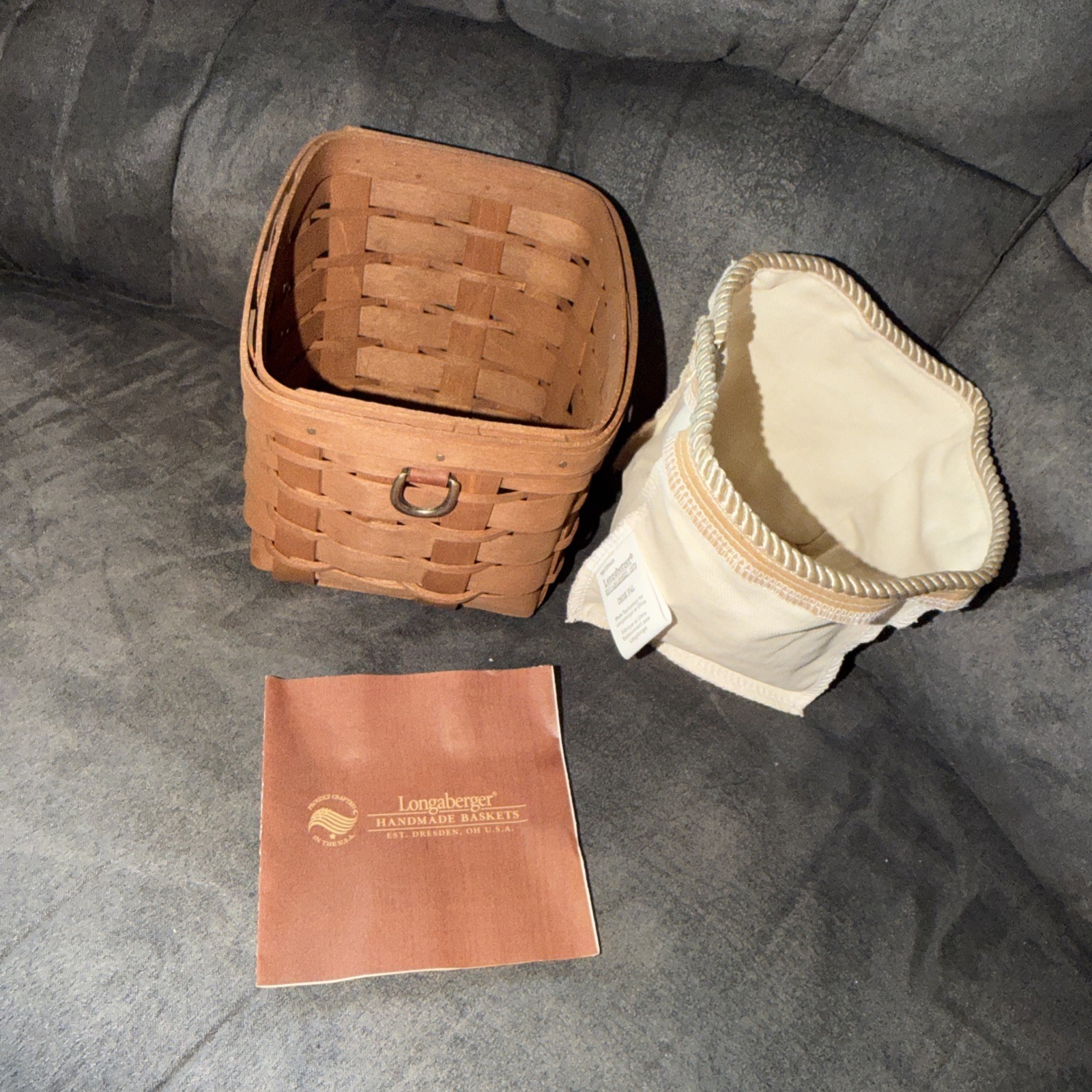 Longaberger Rich Brown Sort & Store Desk Basket
