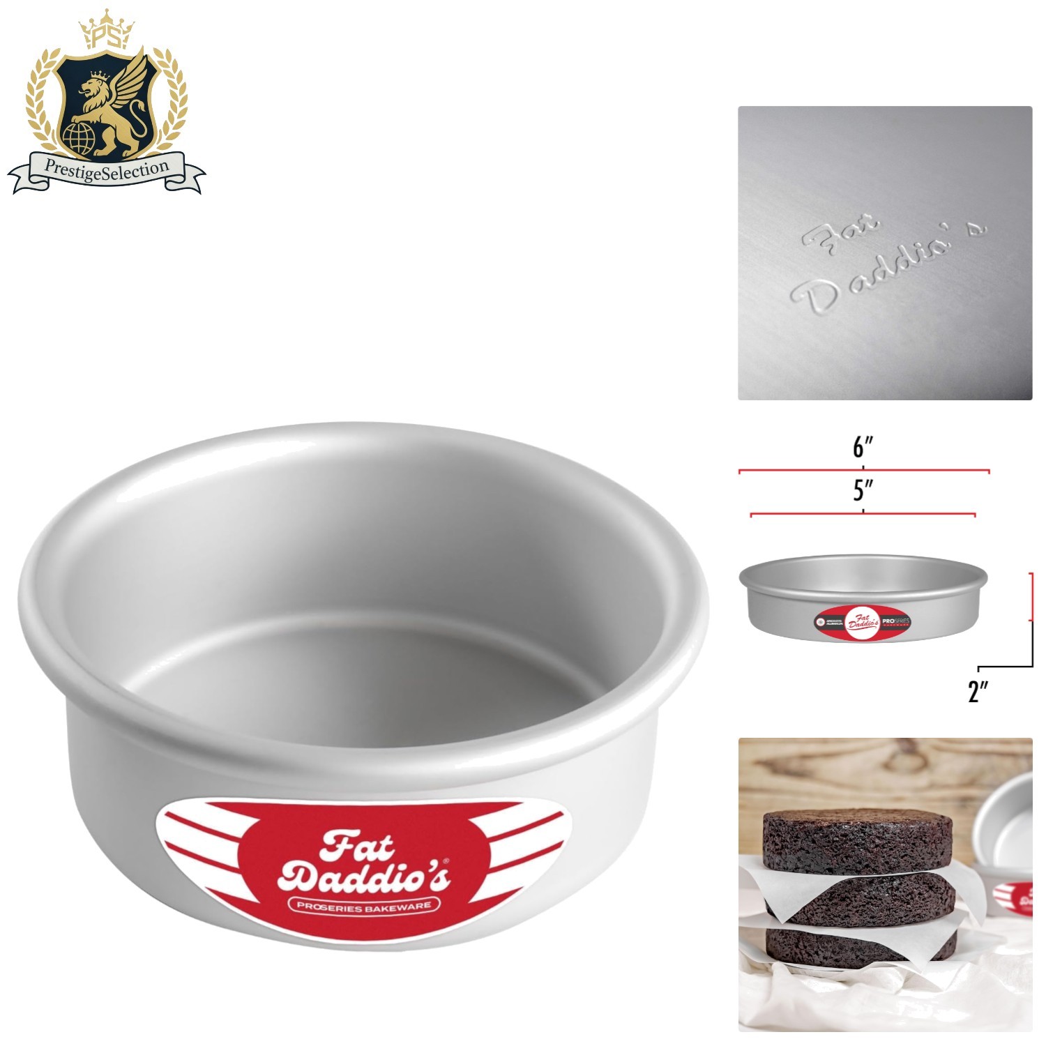 5×2 Inch Anodized Aluminum Round Cake Pan – Perfect for Tiered Cakes & Pizzas