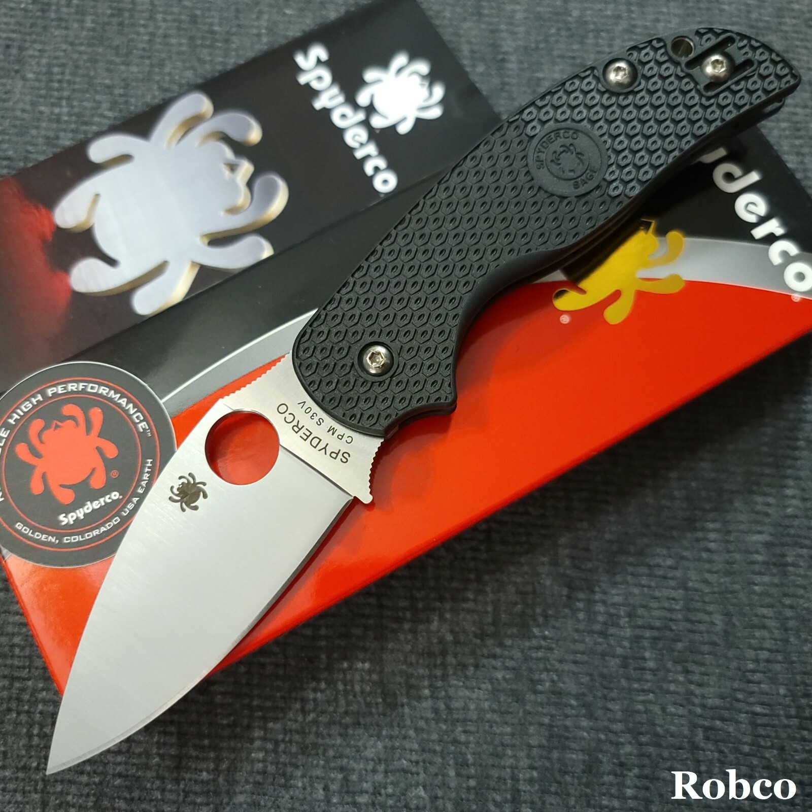 Spyderco Sage 5 Lightweight CPM-S30V Compression Lock Black FRN C123PBK