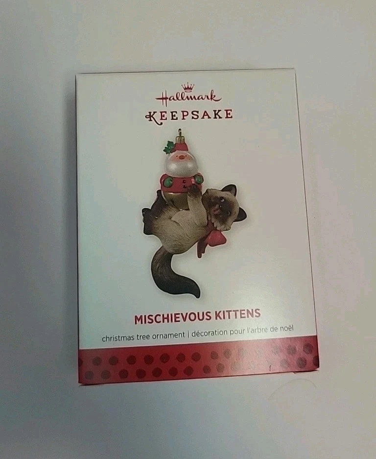 2013 Hallmark – MISCHIEVOUS KITTENS #15 – CAT & SANTA BELL – Ornament-1-21-2
