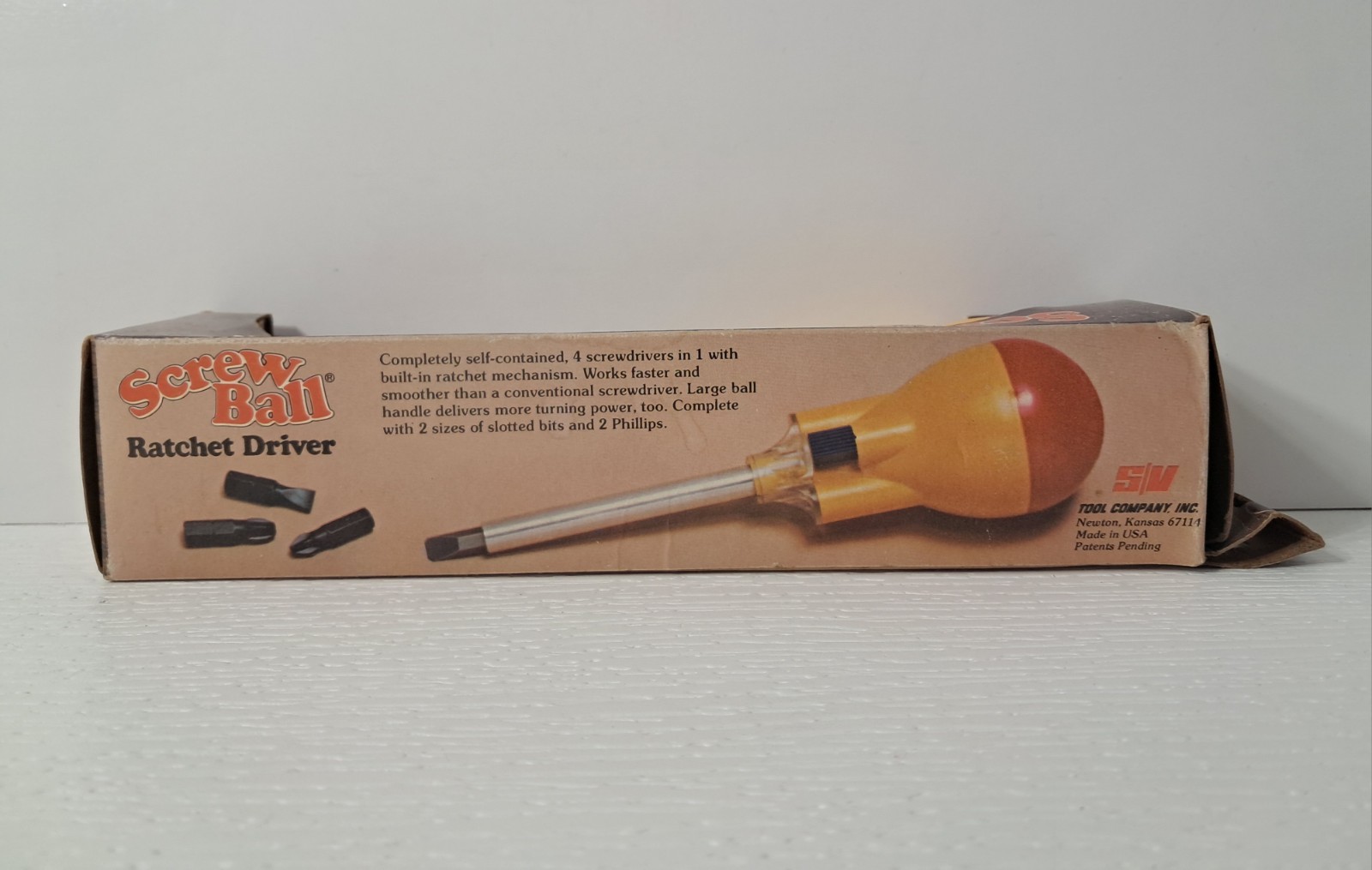 Vintage Screwball Ratchet Driver Original Box Retro Palm-Grip Made In USA 1970s