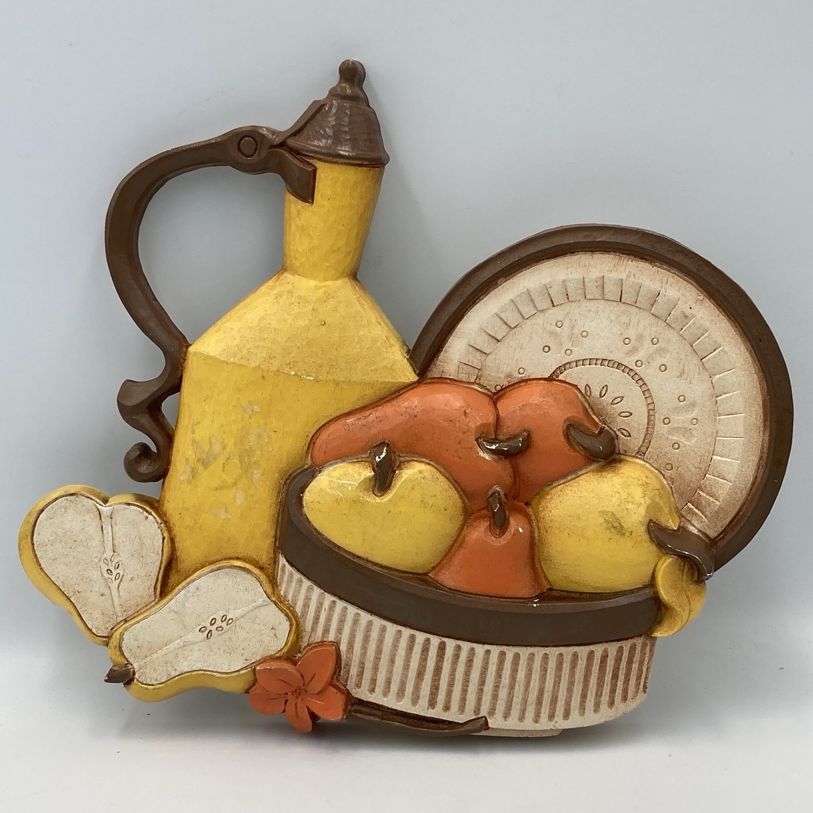 Vintage Syroco Homco Plastic Pitcher And Pears Wall Hanging 1970s Decor Fruit