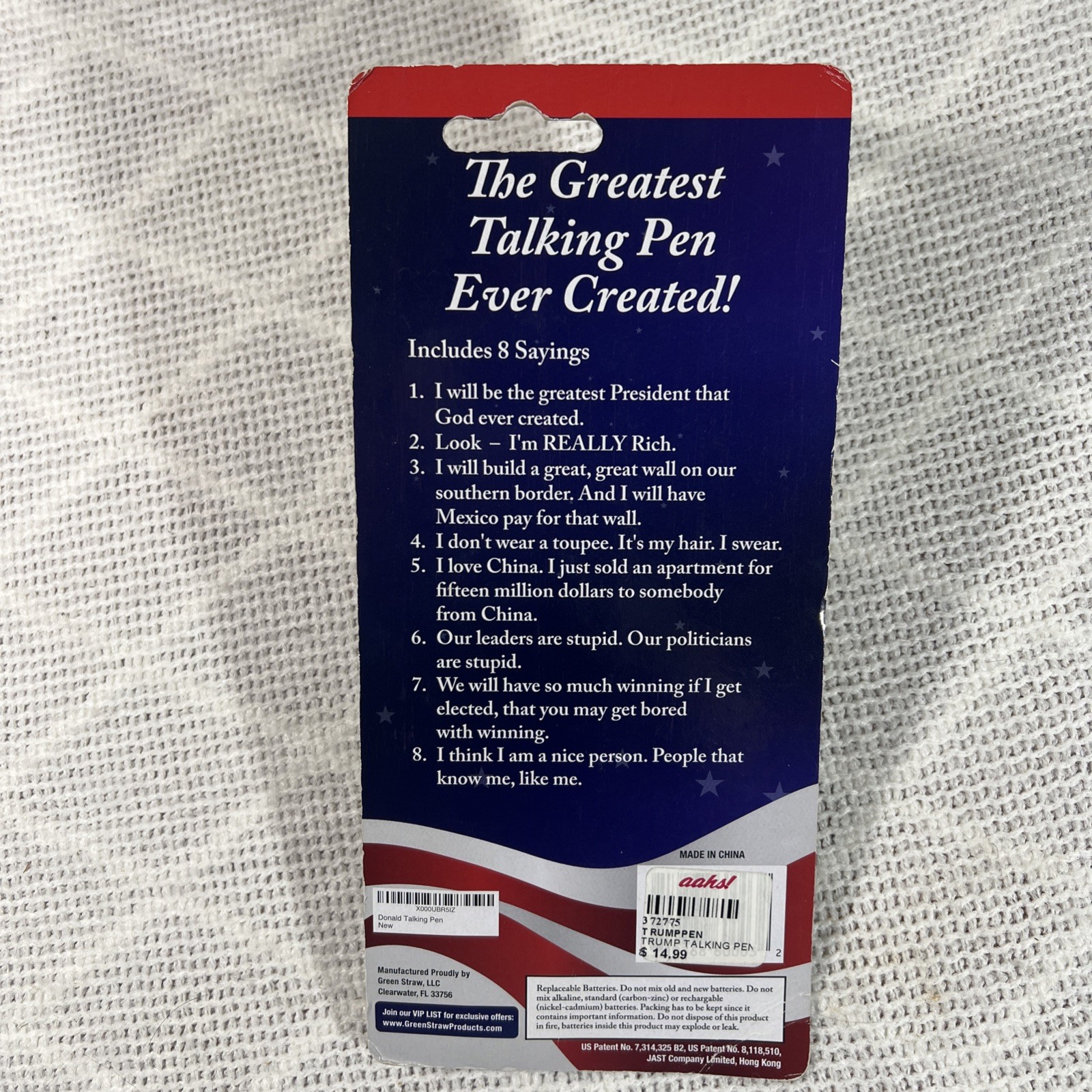 NEW Talking Donald Trump Pen – Collectible Edition – 8 Sayings in His Real Voice
