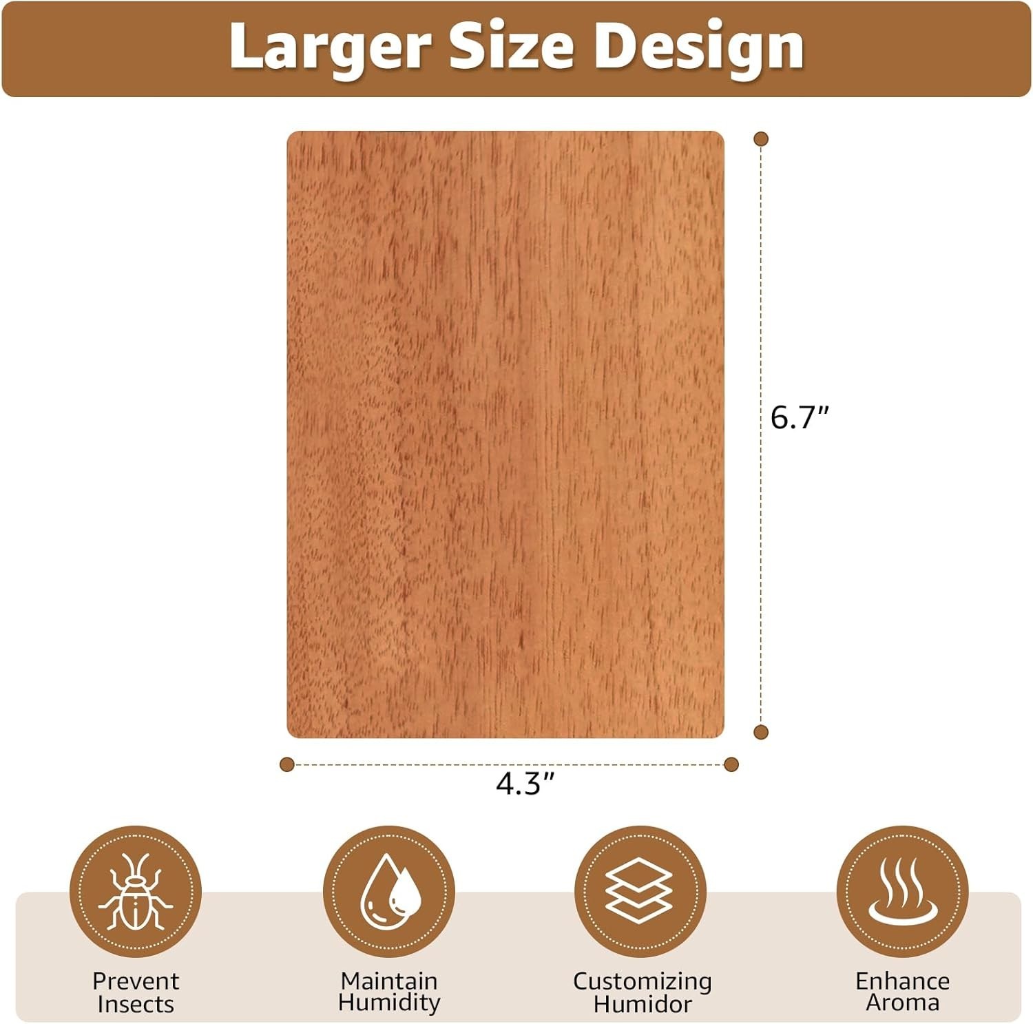 10-Pack Large s for Humidor, 6.7″ x 4.3″ x 0.02″ Cedar Chips for Spanish Ceda…
