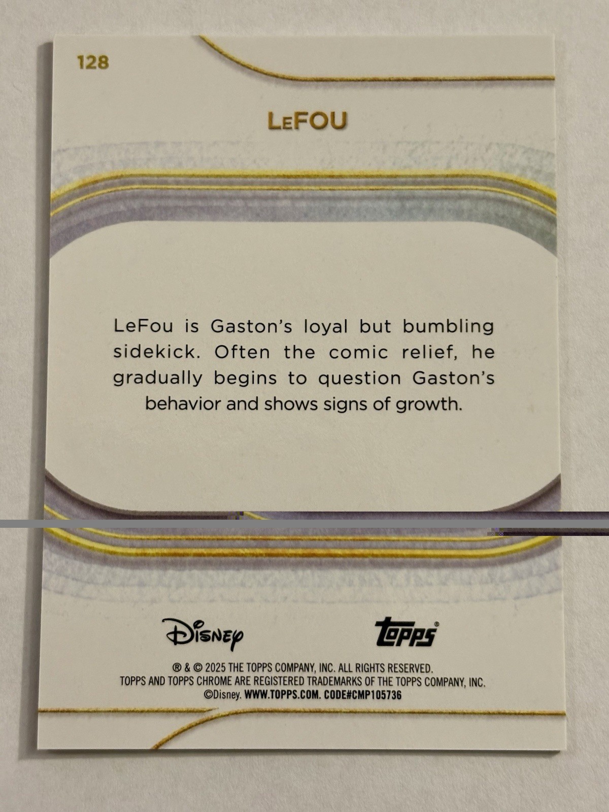 2025 Topps Chrome Disney LeFou Gold Sapphire SSP /50