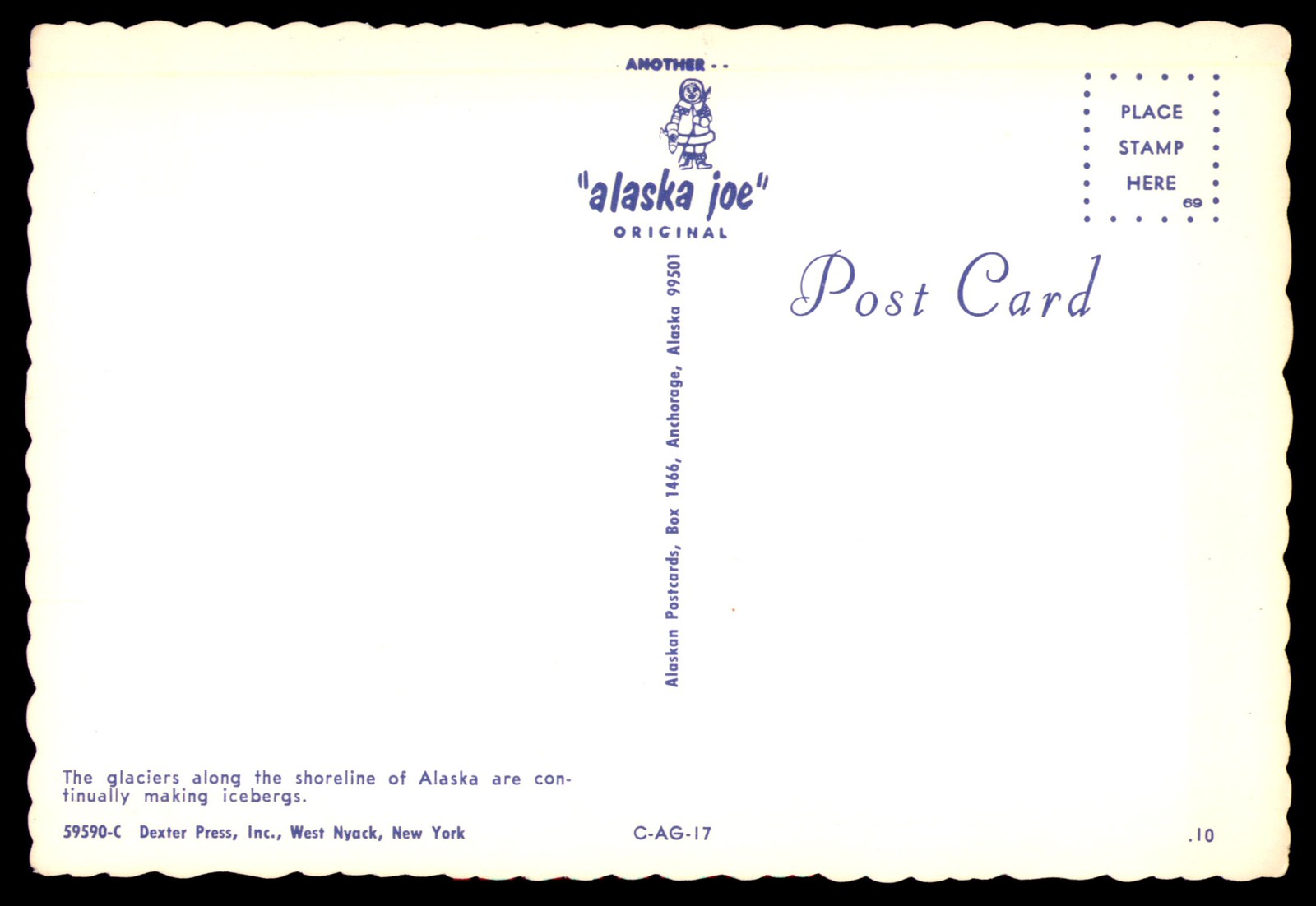 Postcard Alaskan Iceberg Scene