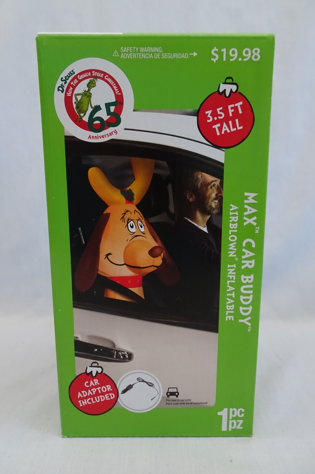 The Grinch 3.5 Foot MAX Dog Car Buddy Airblown Inflatable Gemmy NEW IN BOX