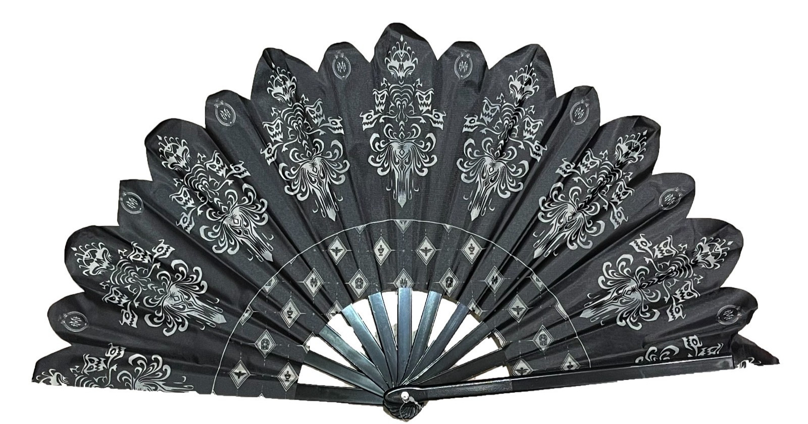 Disney Parks The Haunted Mansion Wallpaper Black Large Folding Handheld Fan NWT