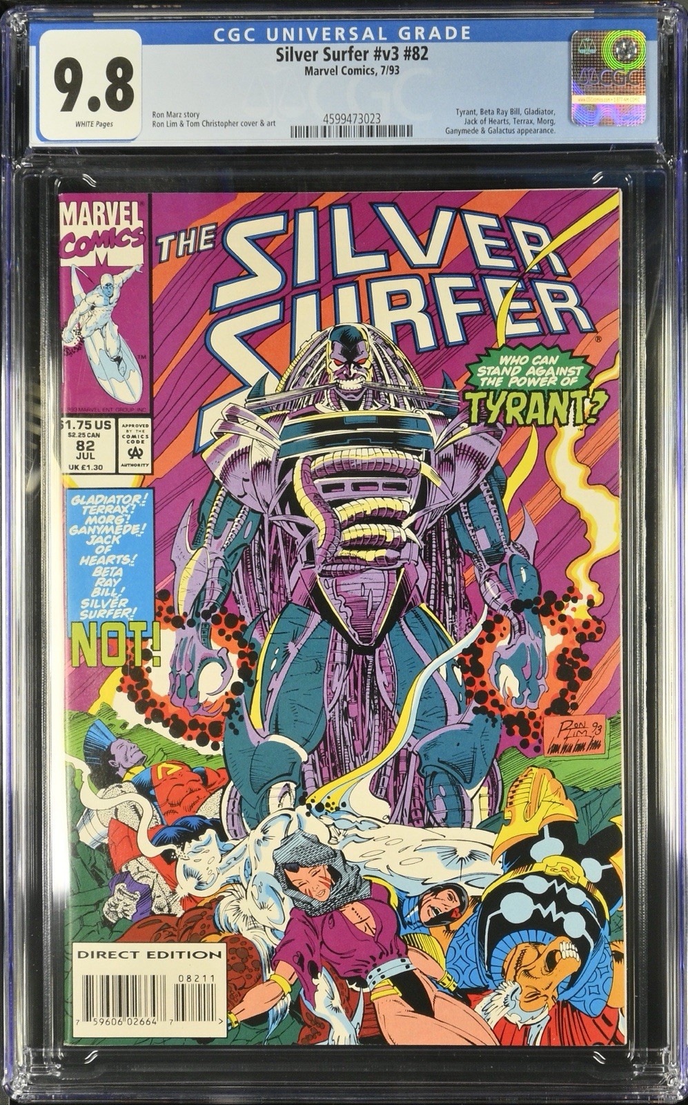 Silver Surfer v3 #82 Cgc 9.8 White Pages Marvel 1993