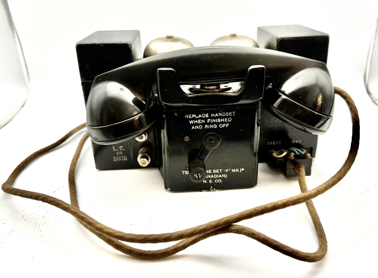 Vintage WW2 Canadian Type F MK1 Military Field Phone Northern Electric 1942