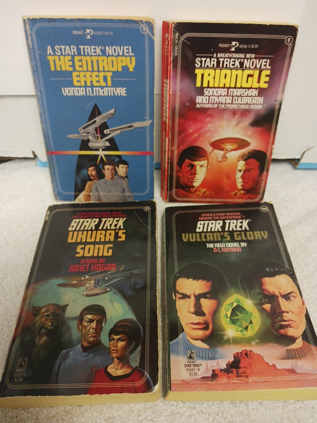 Star Trek TOS (PB Book Lot) Pocket Book Series 2, 9, 21, 44 Vtg Science Fiction