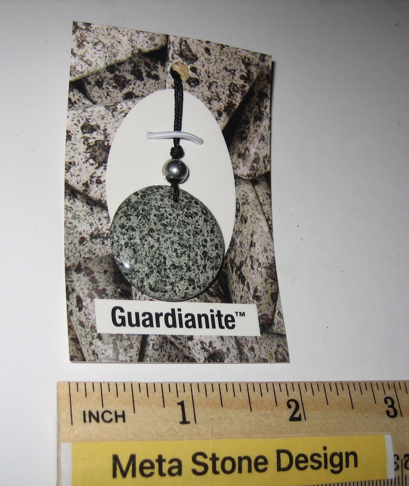 27mm POLISHED RARE NATURAL GUARDIANITE STONE CORDED DISC PENDANT OREGON, USA *A