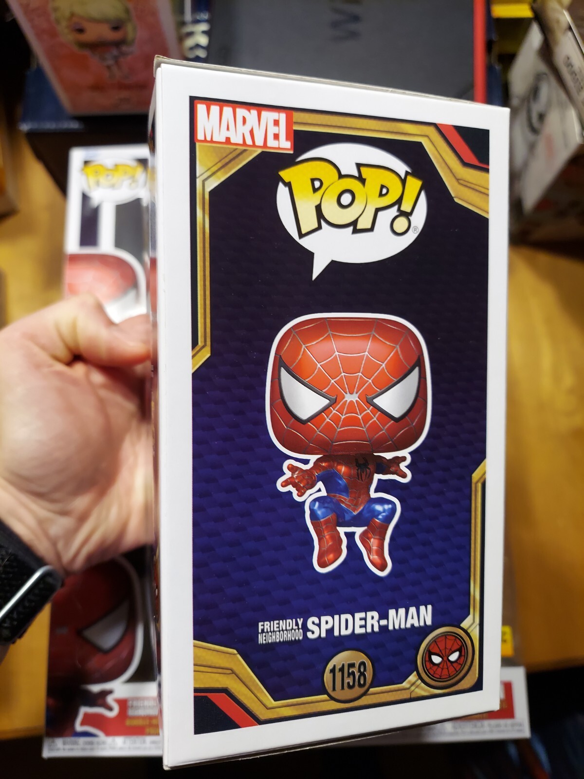 Funko Pop Friendly Neighborhood Spider-Man No Way Home #1158 METALLIC HOT TOPIC