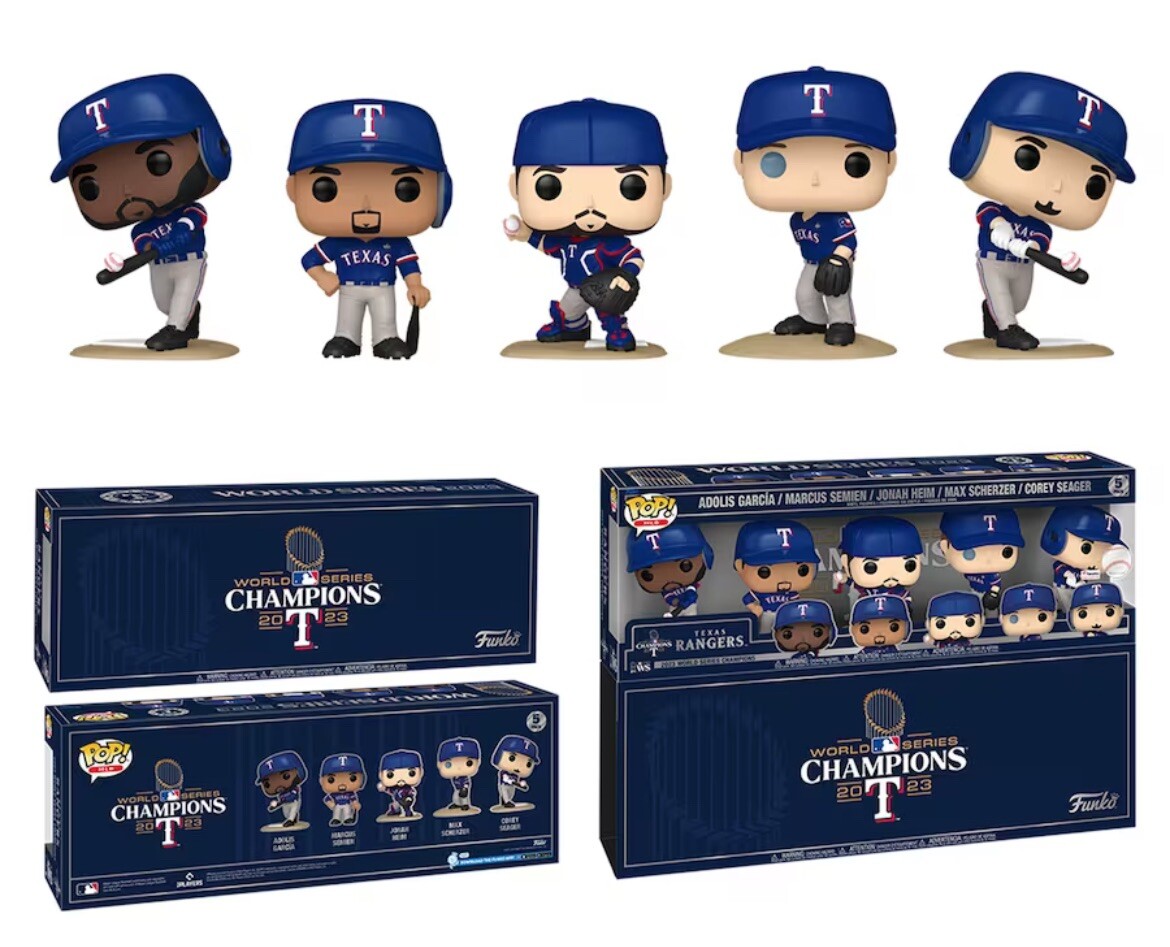 Funko POP! Texas Rangers MLB 2023 World Series Champions Fanatics Exclusive Five
