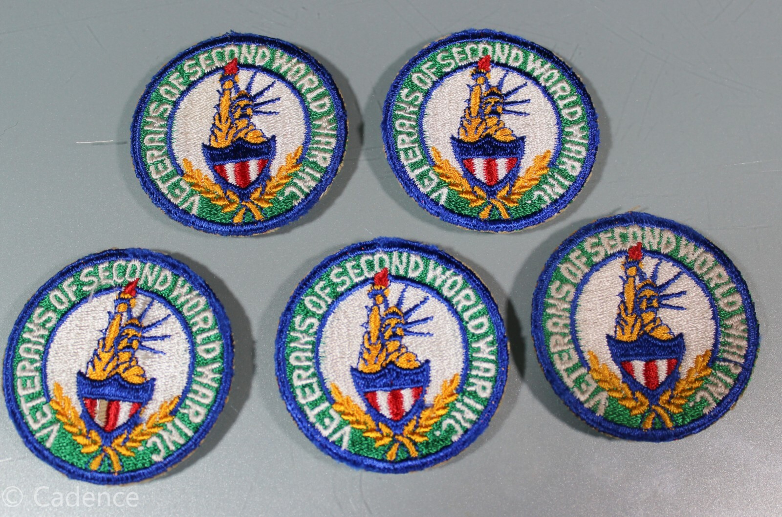 US Post WW2 Veterans of Second World War Inc. Patch Lot of 5. Old Vintage BP31