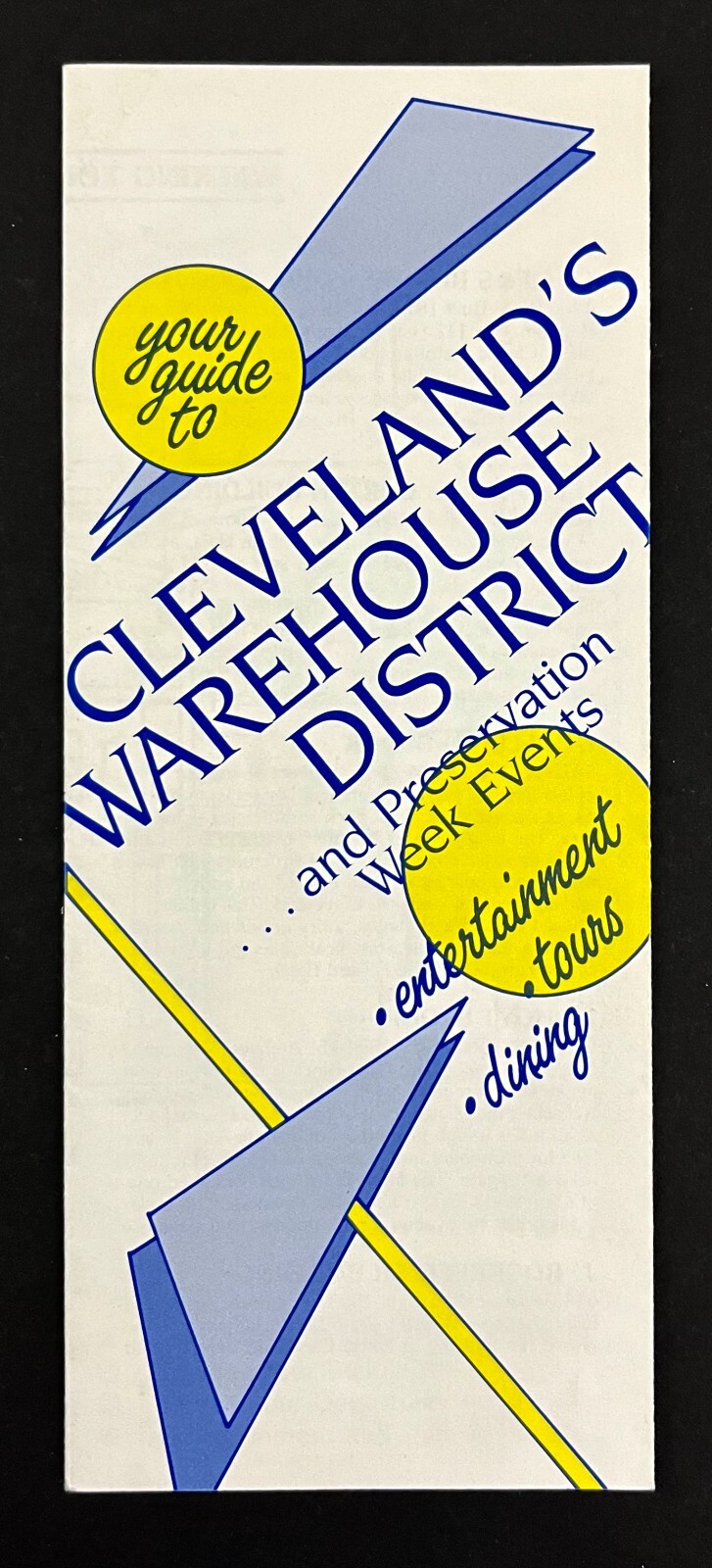 1980s Cleveland OH Warehouse District Perseveration Week Events Vintage Brochure