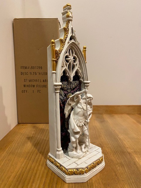 LED Lighted St. Michael Figurine Joseph’s Studio/Roman Inc 11.75″ Tall NEW w/Box