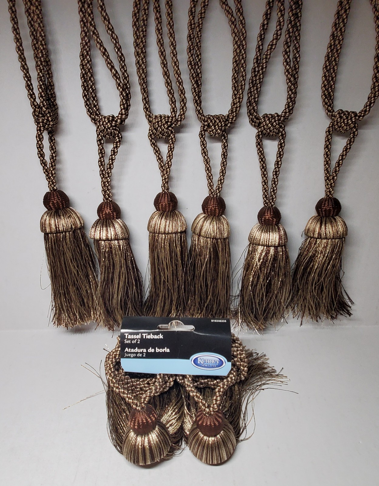 Tassel Tieback by Kenney 100% Polyester ( Qty 8 ) Chocolate, Bronze & Gold