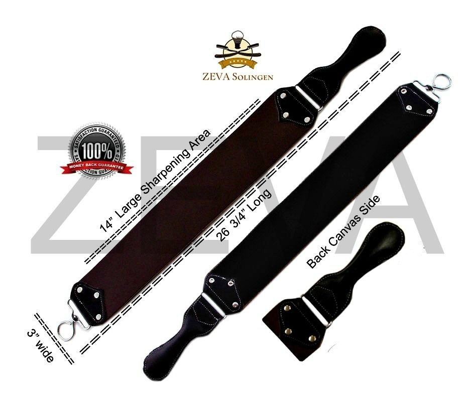 26 3/4″ WIDE RAW COWHIDE LEATHER SHARPENING STROP/STRAP FOR STRAIGHT EDGE RAZOR
