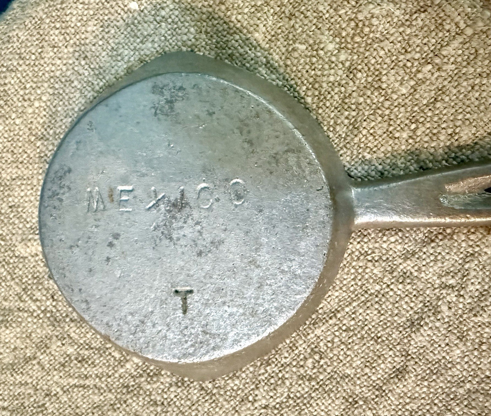 Vtg Pre-1967 Double Spout Cast Aluminum Skillet 6″ &Tiny Skillet Marked MEXICO