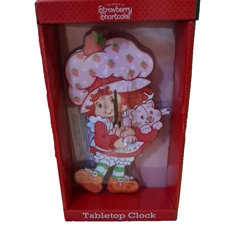 New Strawberry Shortcake Cutout Table Top Desk Clock 2025