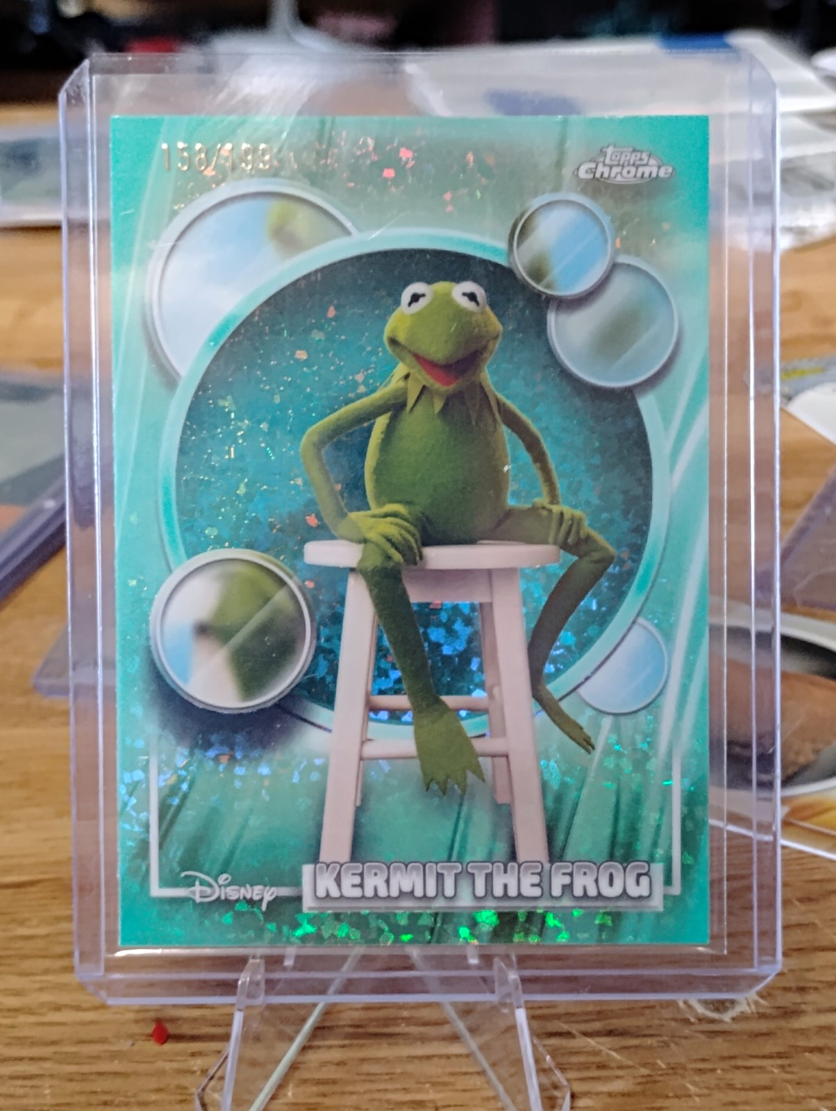 Topps 2026 Topps Chrome Disney Kermit the Frog Aqua Mini Diamond # 158/199