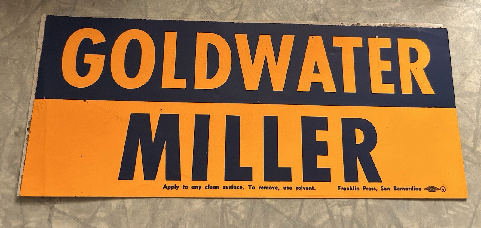 Barry Goldwater 1964 sticker campaign political BS5