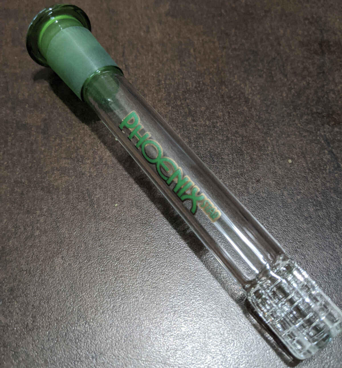 4″ Inch 18mm/14mm Downstem Glass Slide Green MATRIX Perc Diffuser