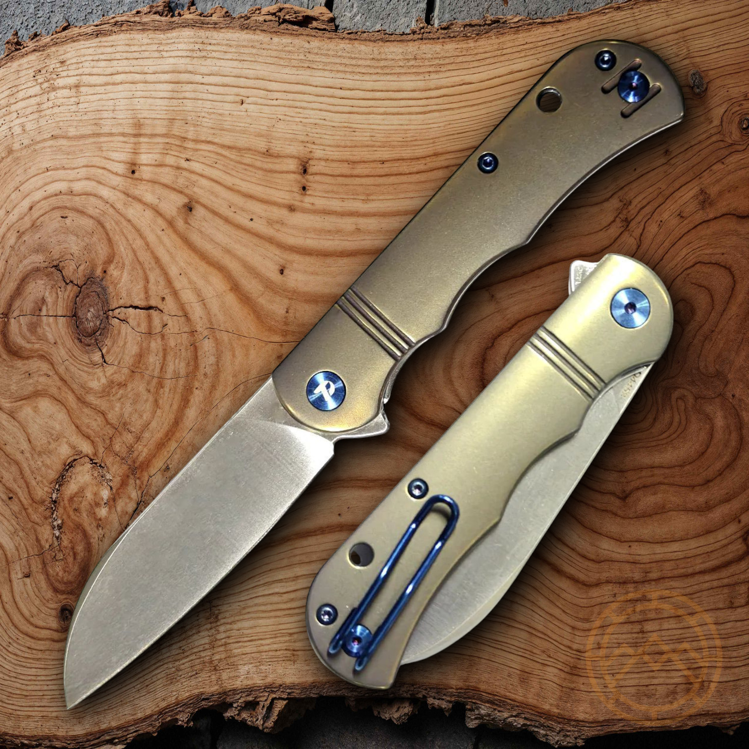 Dreamtech Slip Joint Folding Knife 3.13 VG-10 Steel Blade Bronze Titanium Handle