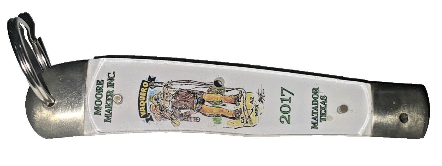Authentic Moore Maker Matador Texas 2017 Knife Handle Keyring Made In U.S.A.